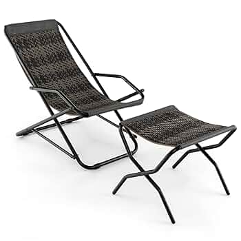 Amazon.com : Tangkula Wicker Sling Chair Outdoor with